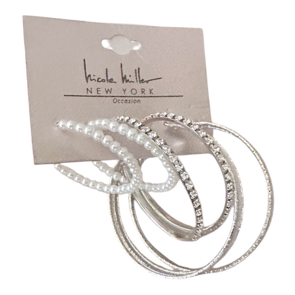 Nicole Miller Sparkling Crystal Hoop Earrings